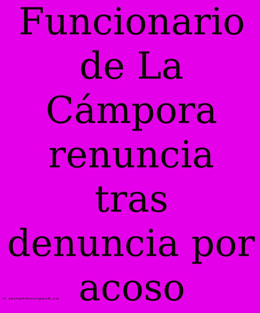 Funcionario De La Cámpora Renuncia Tras Denuncia Por Acoso