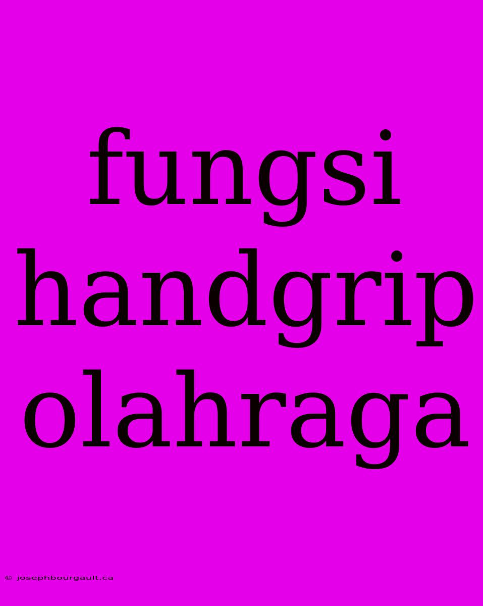 Fungsi Handgrip Olahraga