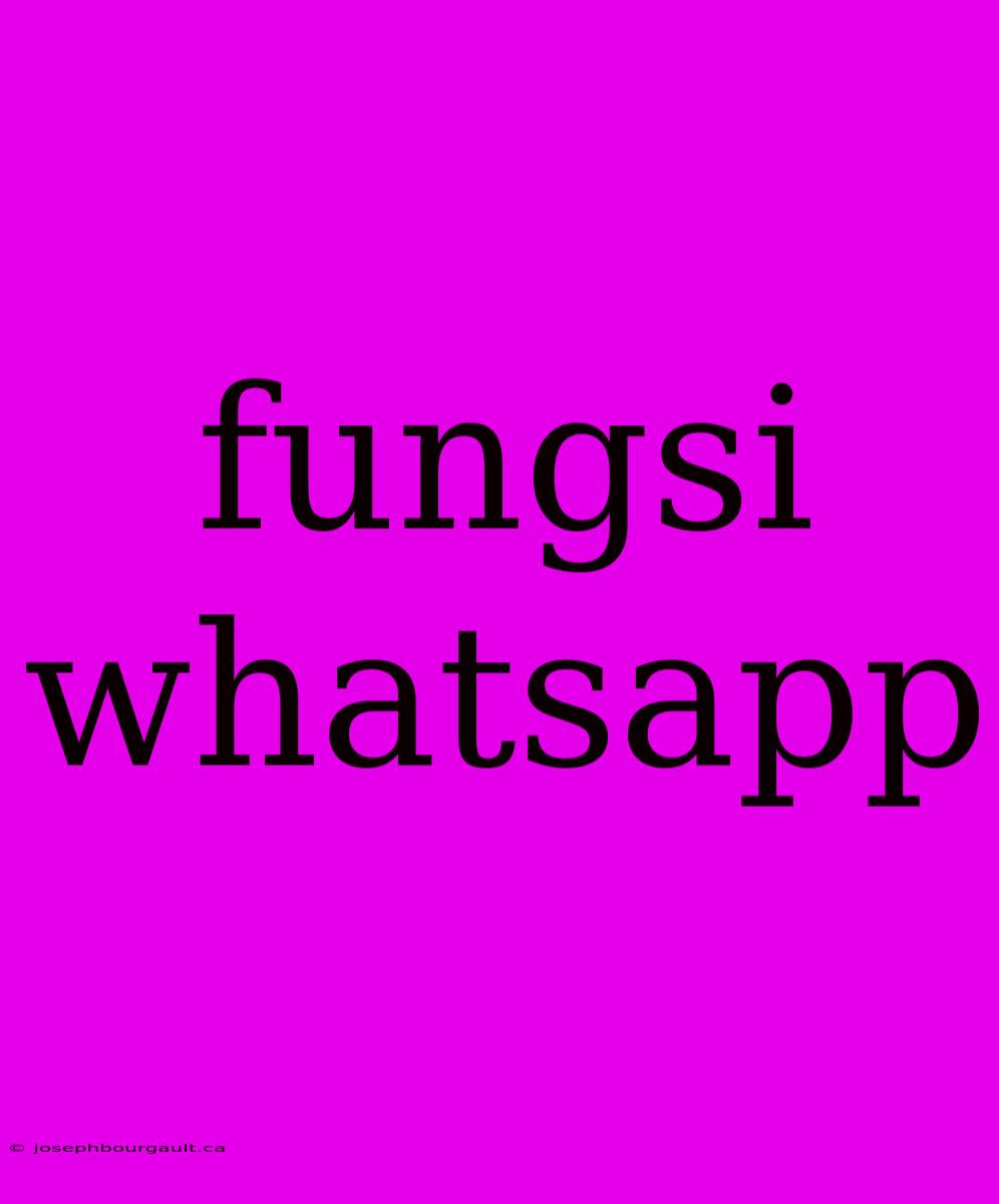 Fungsi Whatsapp