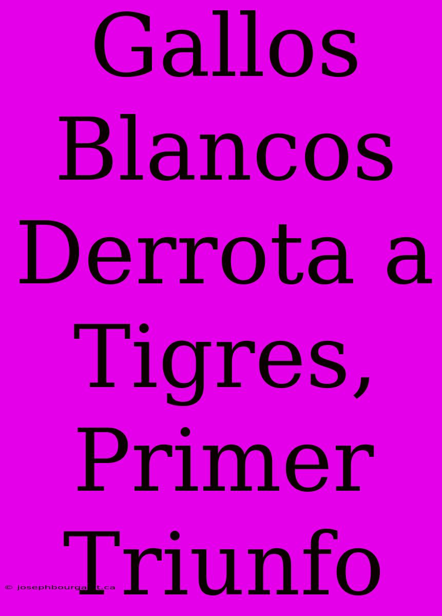 Gallos Blancos Derrota A Tigres, Primer Triunfo