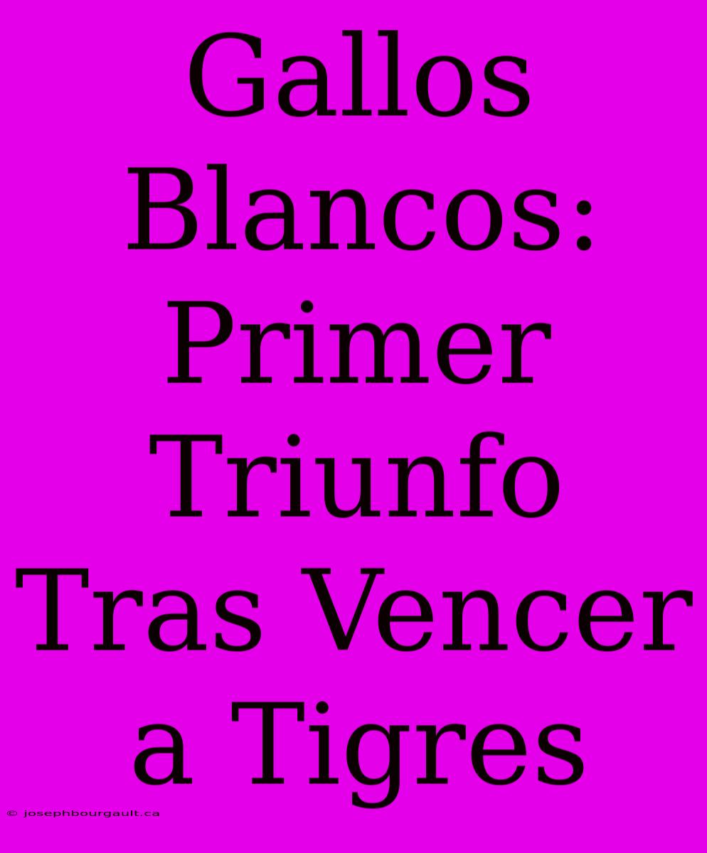 Gallos Blancos: Primer Triunfo Tras Vencer A Tigres