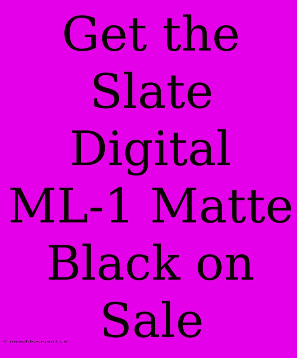 Get The Slate Digital ML-1 Matte Black On Sale