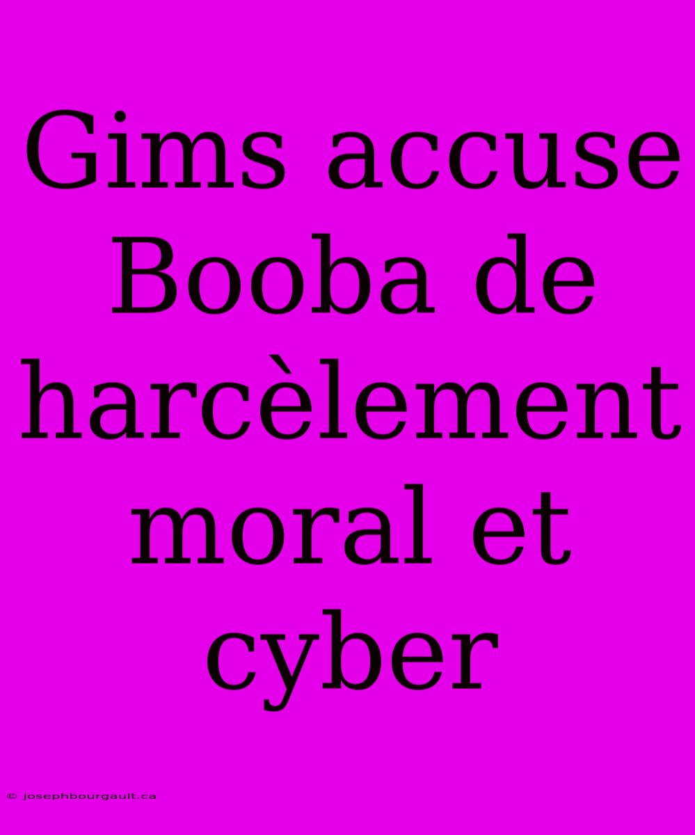 Gims Accuse Booba De Harcèlement Moral Et Cyber