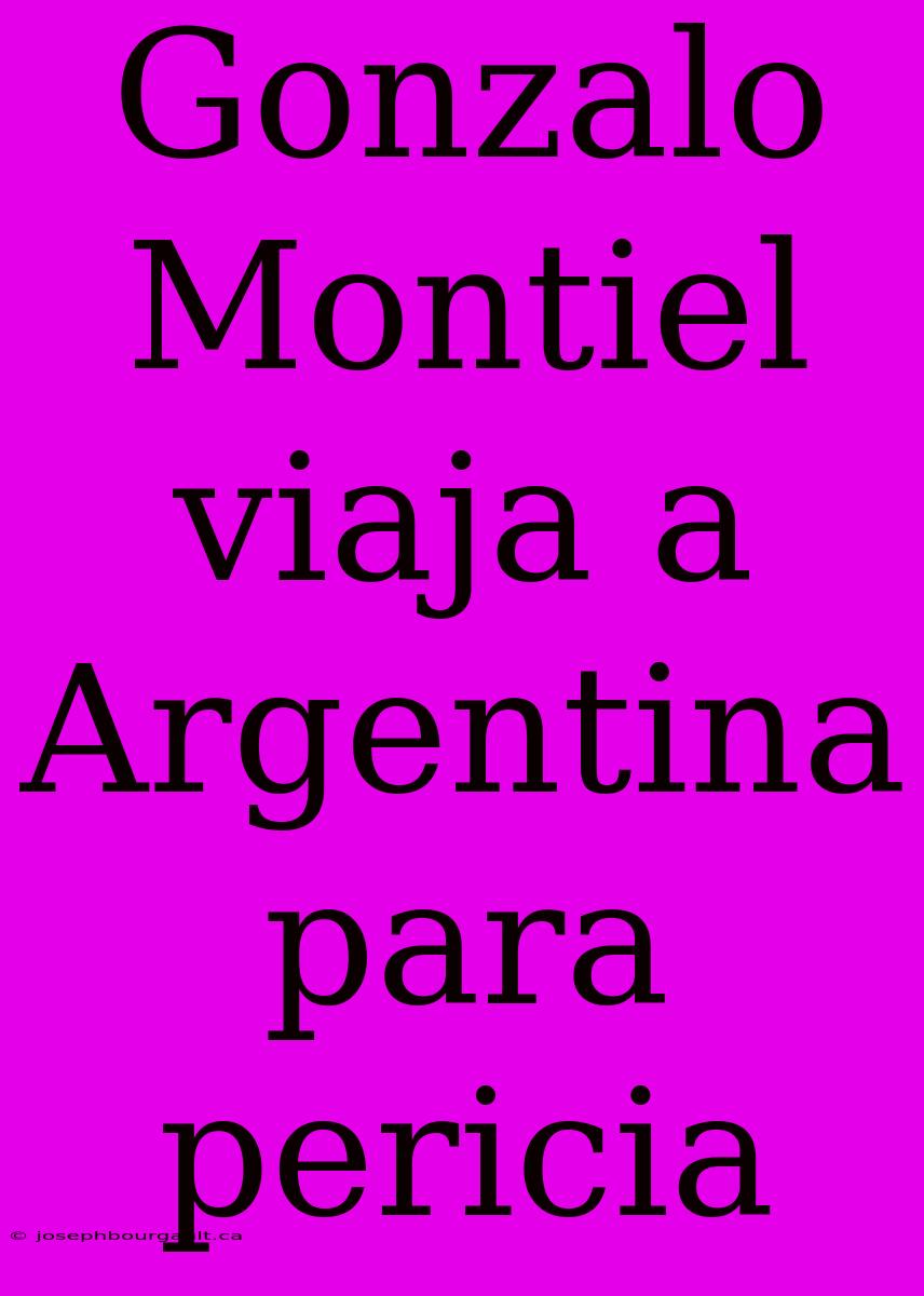 Gonzalo Montiel Viaja A Argentina Para Pericia