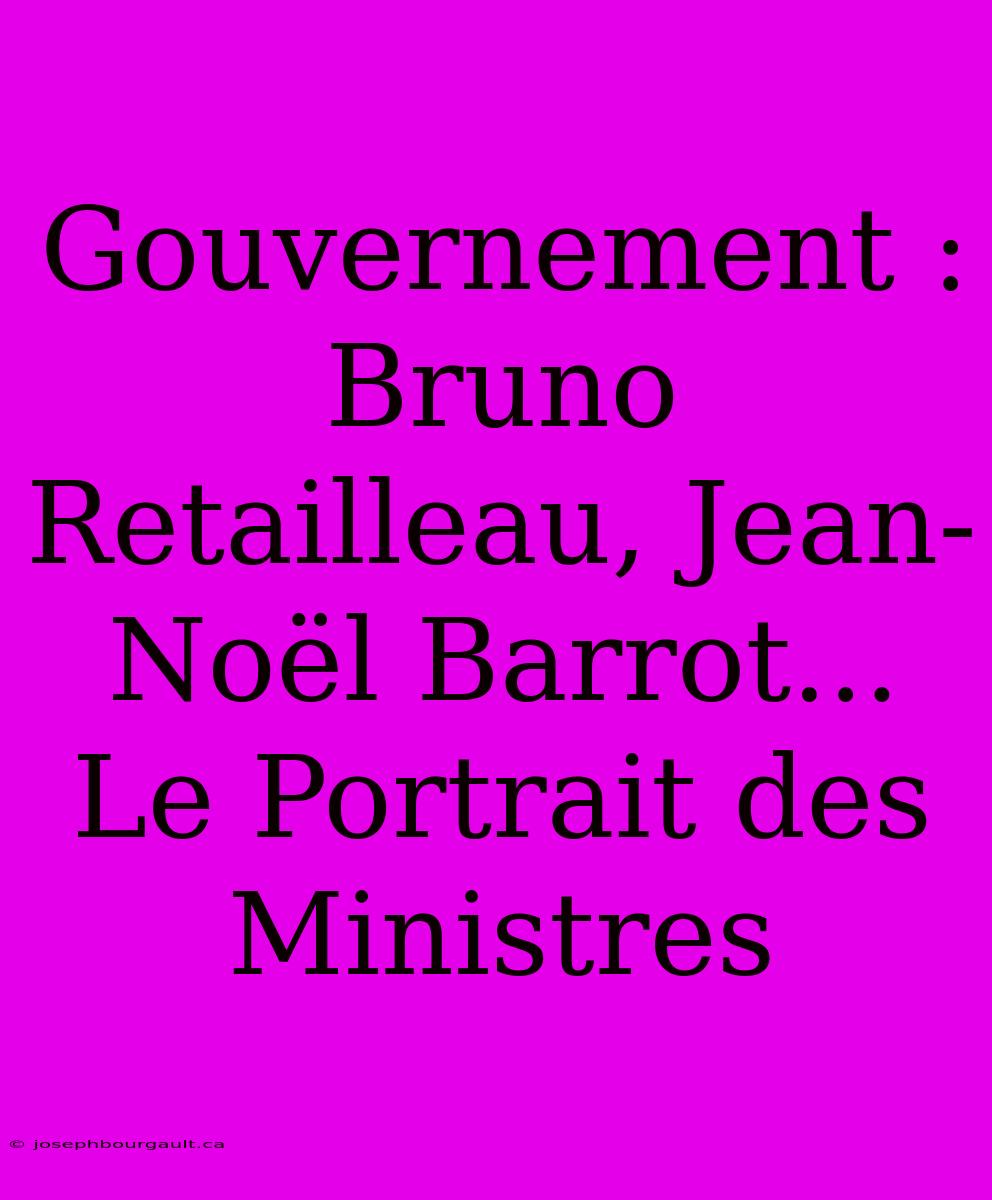 Gouvernement : Bruno Retailleau, Jean-Noël Barrot... Le Portrait Des Ministres