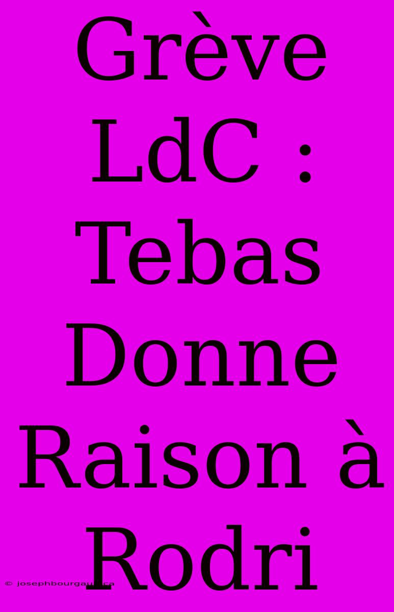 Grève LdC : Tebas Donne Raison À Rodri