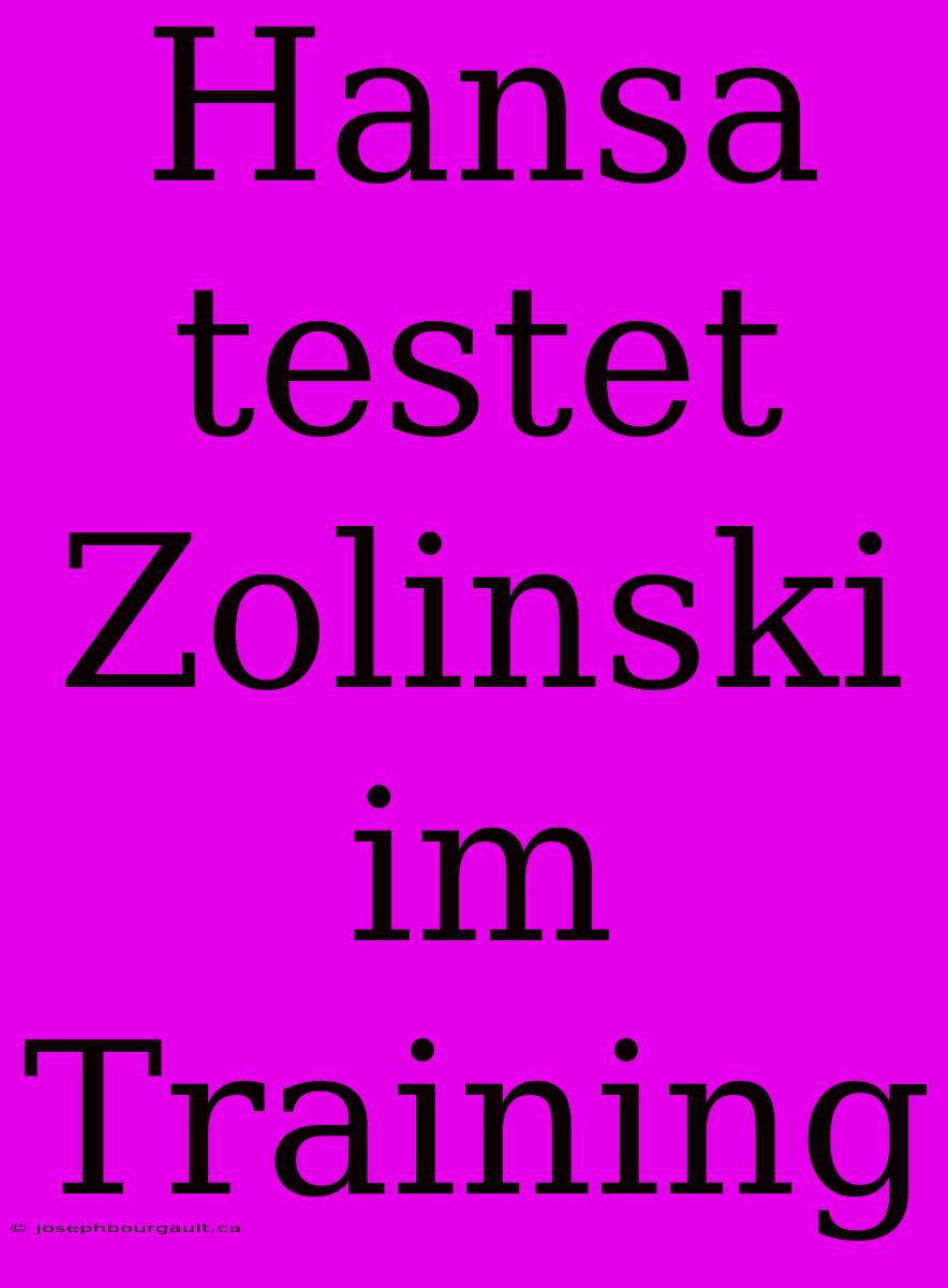 Hansa Testet Zolinski Im Training