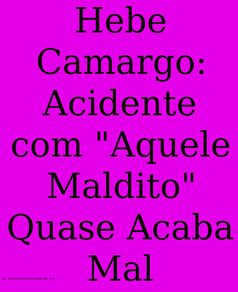 Hebe Camargo: Acidente Com 