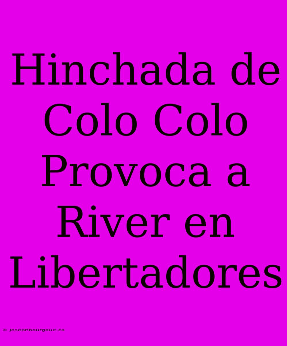 Hinchada De Colo Colo Provoca A River En Libertadores