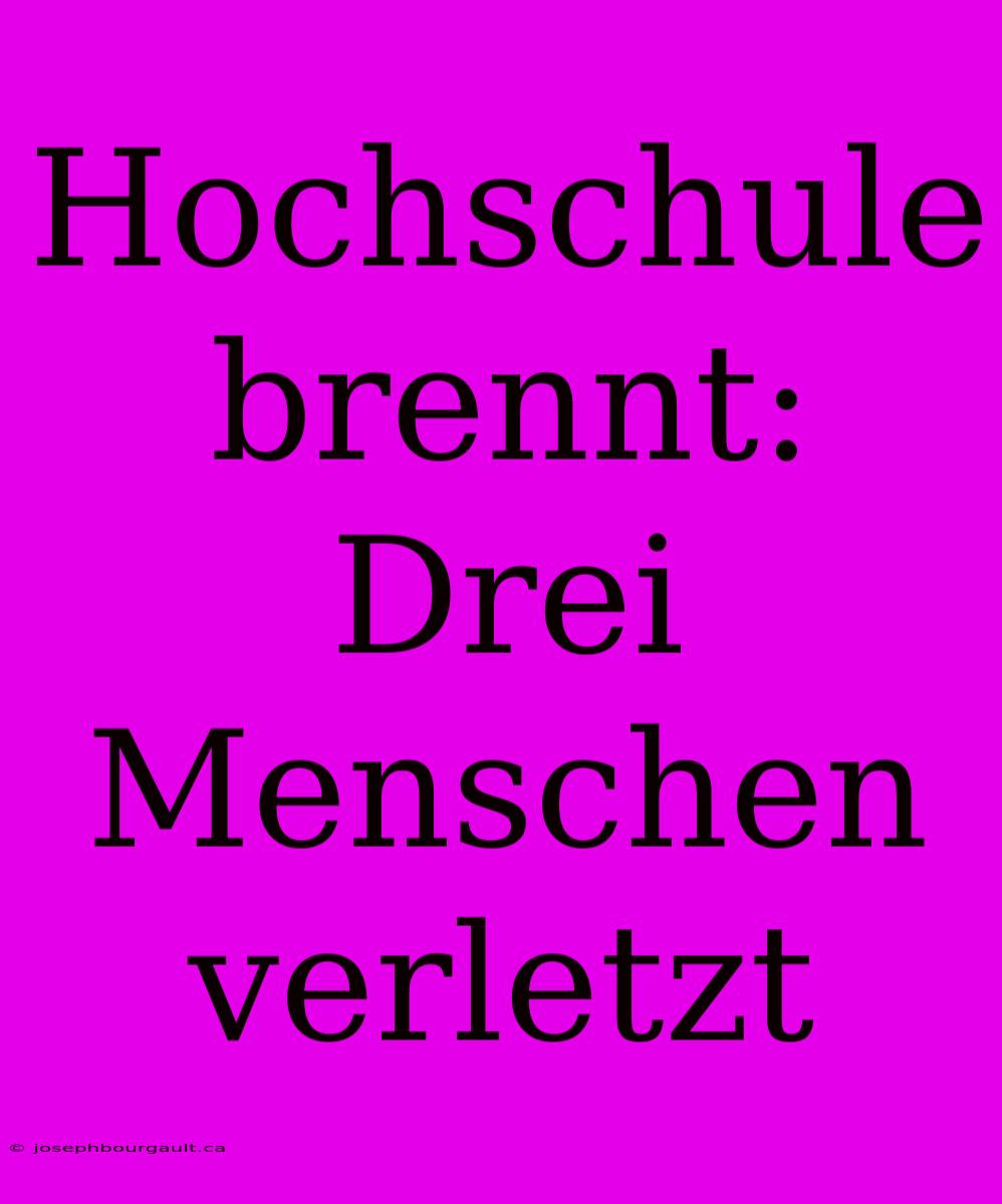 Hochschule Brennt: Drei Menschen Verletzt