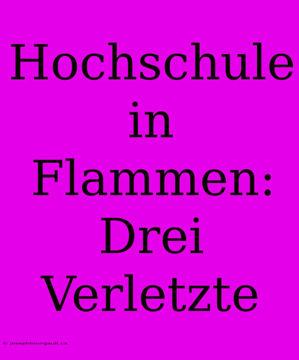 Hochschule In Flammen: Drei Verletzte