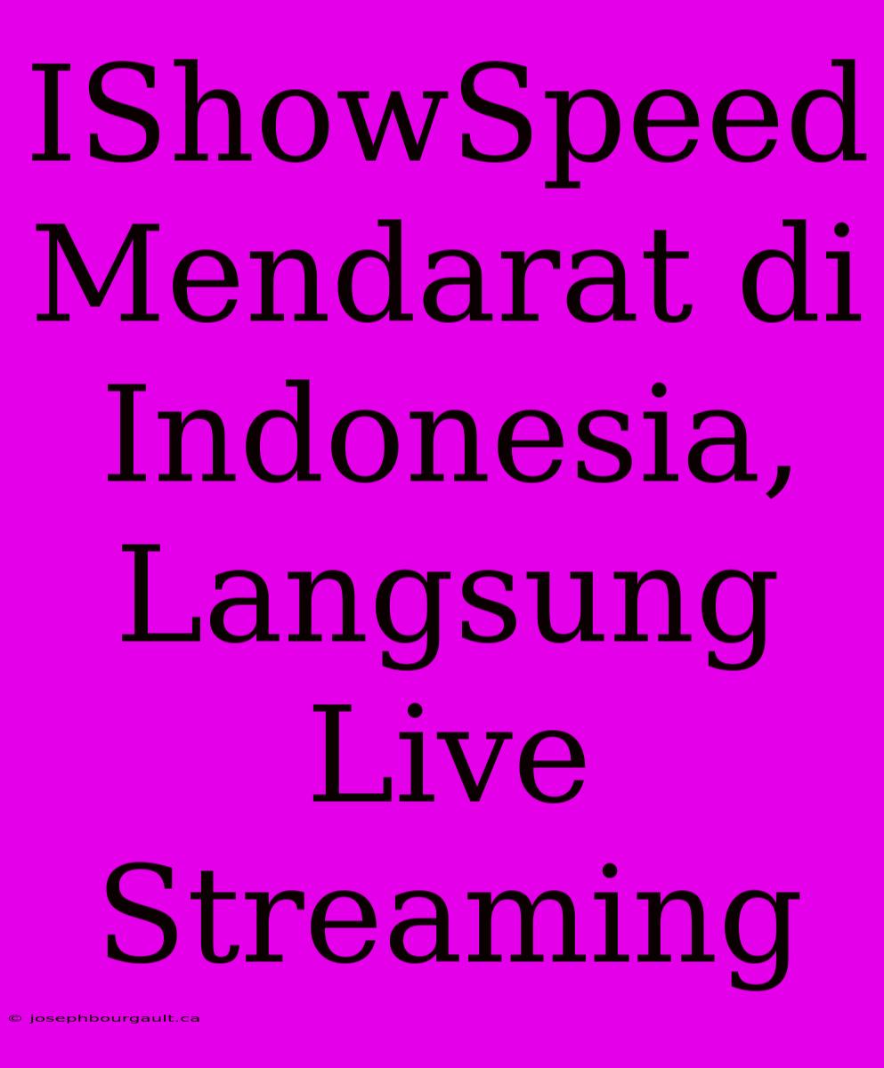 IShowSpeed Mendarat Di Indonesia, Langsung Live Streaming