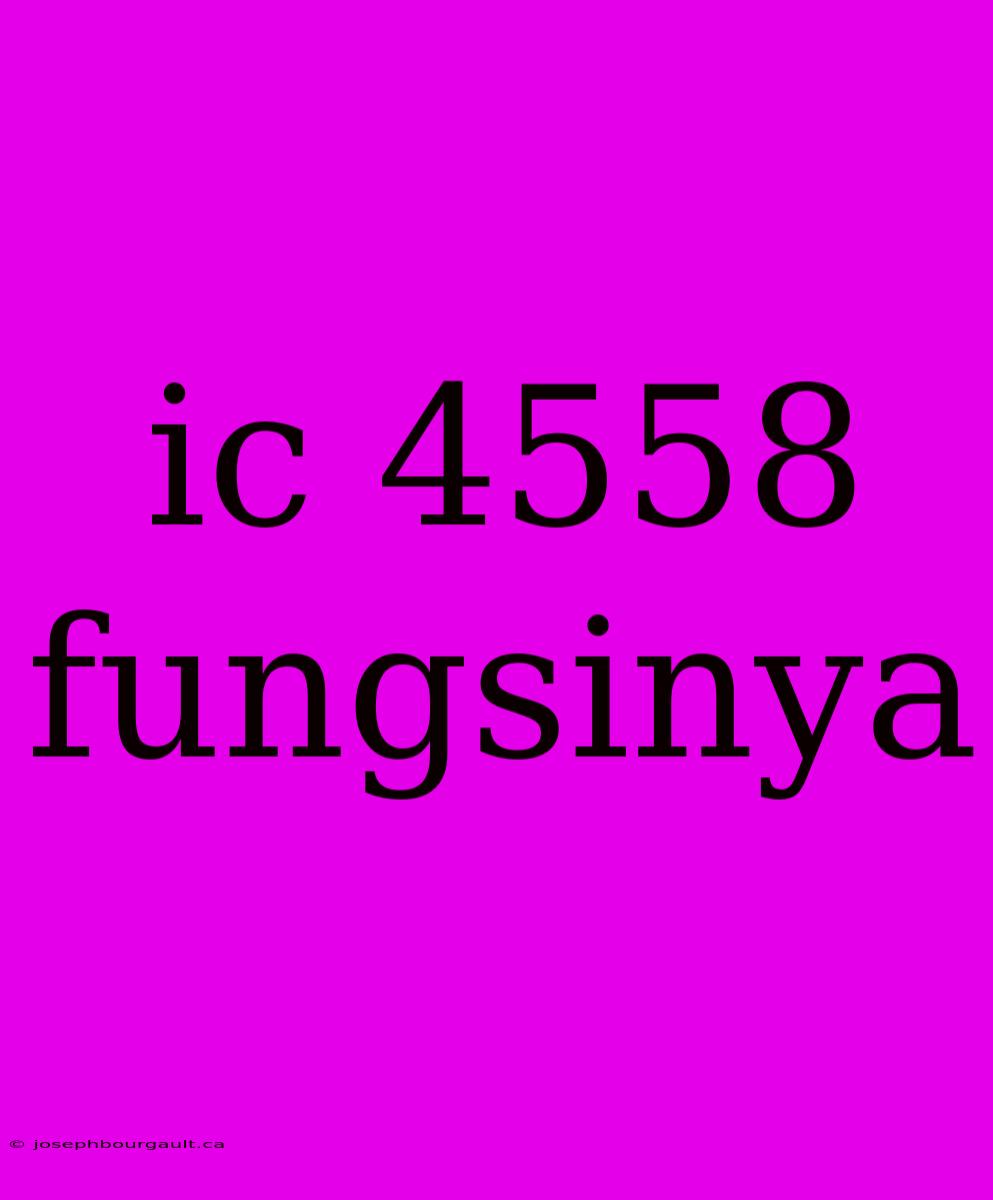 Ic 4558 Fungsinya