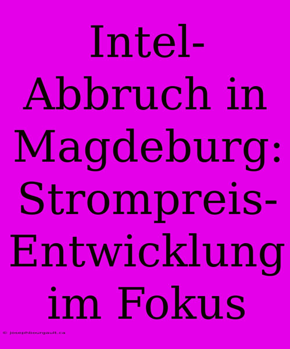 Intel-Abbruch In Magdeburg: Strompreis-Entwicklung Im Fokus