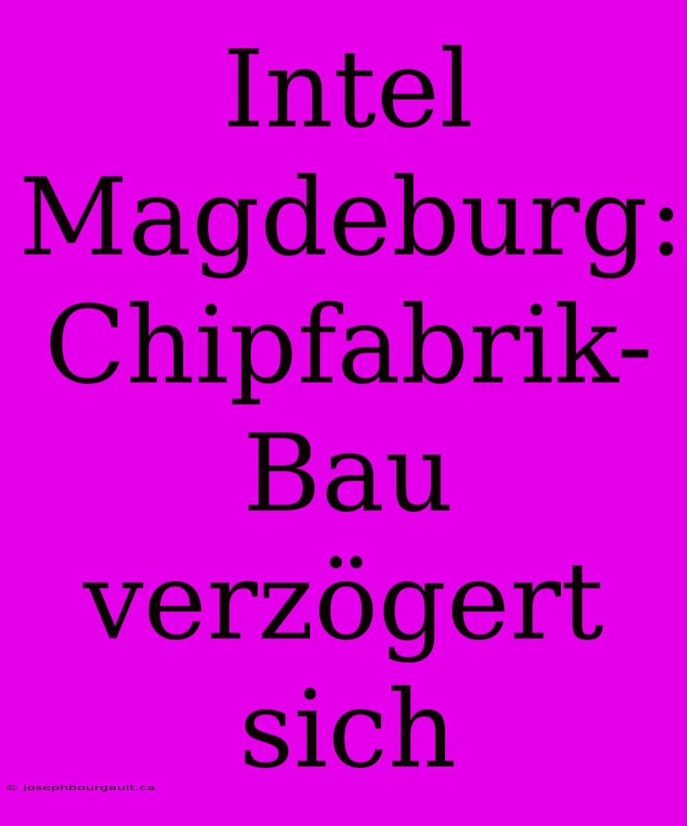 Intel Magdeburg: Chipfabrik-Bau Verzögert Sich