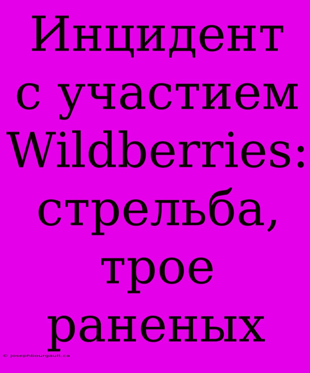 Инцидент С Участием Wildberries: Стрельба, Трое Раненых