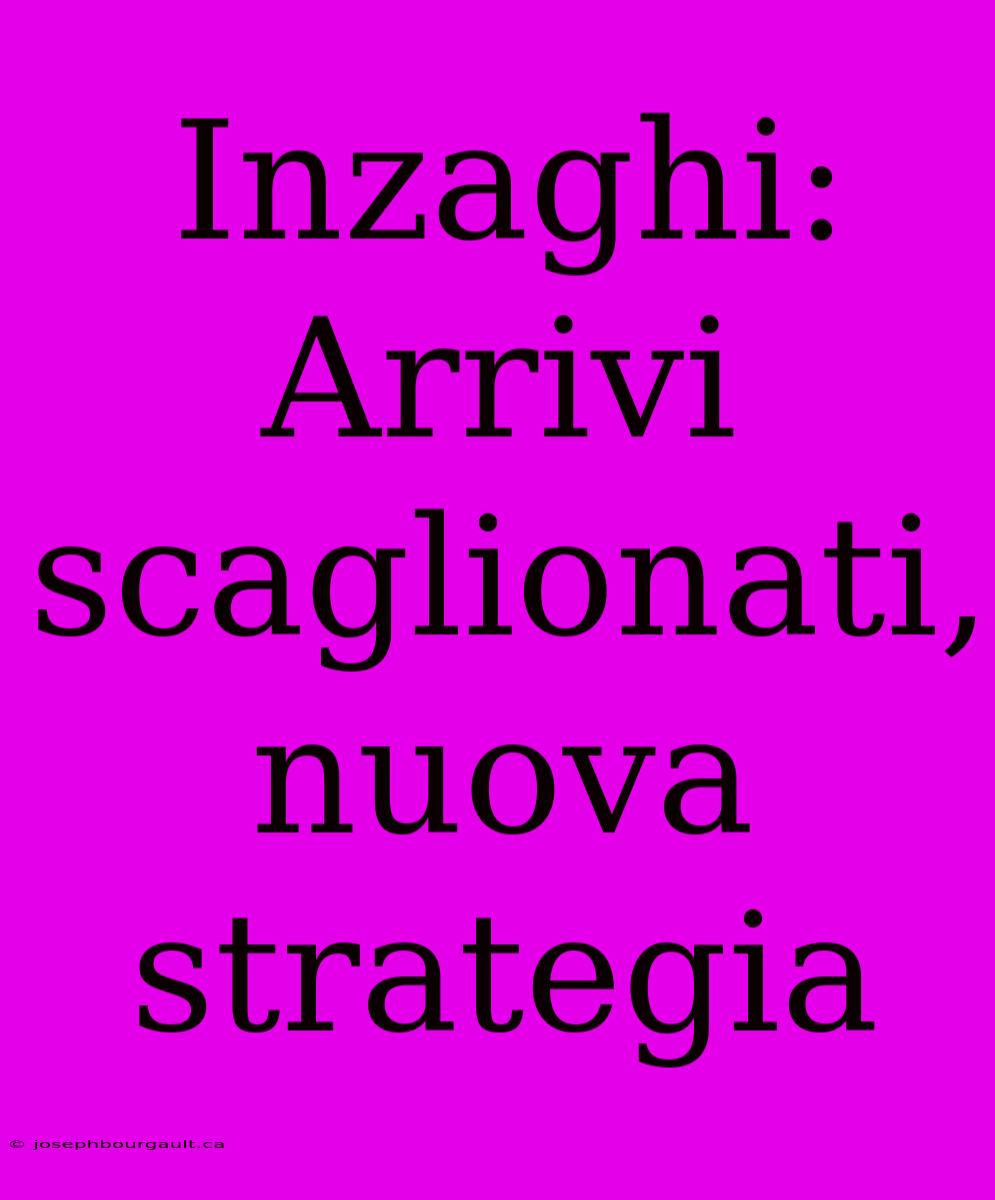 Inzaghi: Arrivi Scaglionati, Nuova Strategia