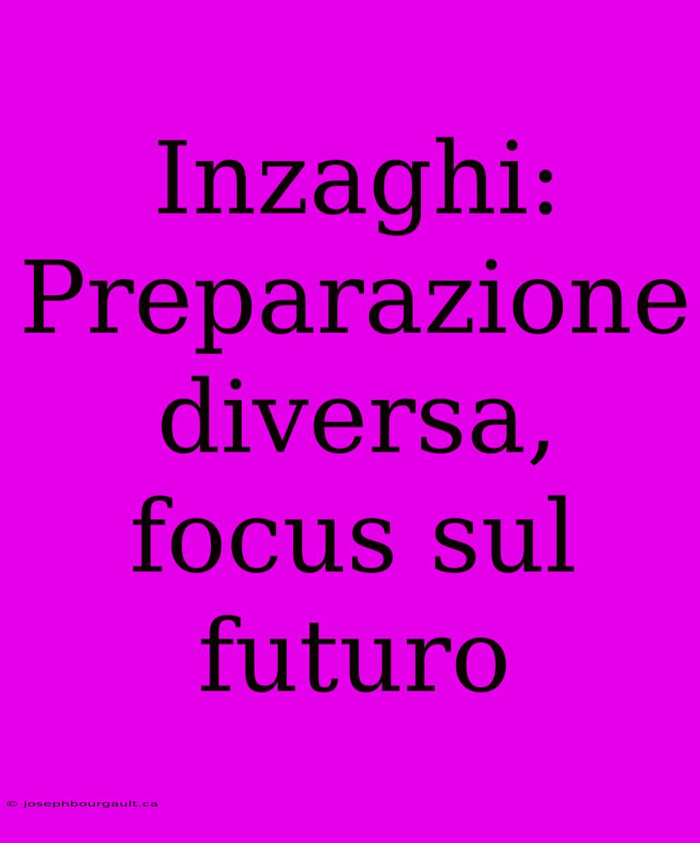 Inzaghi: Preparazione Diversa, Focus Sul Futuro