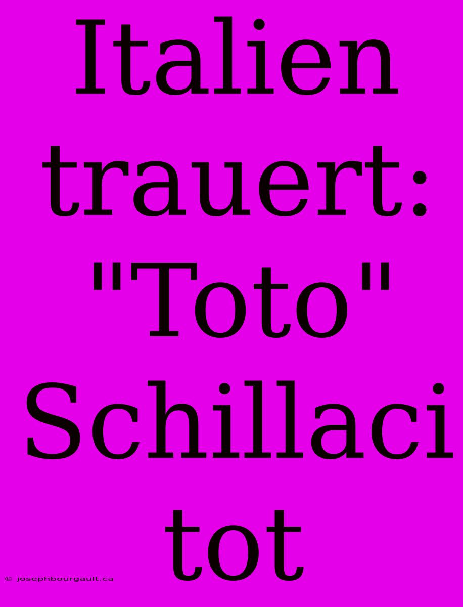 Italien Trauert: 