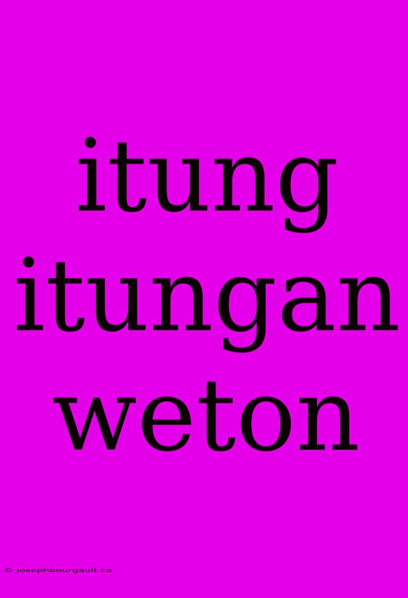 Itung Itungan Weton