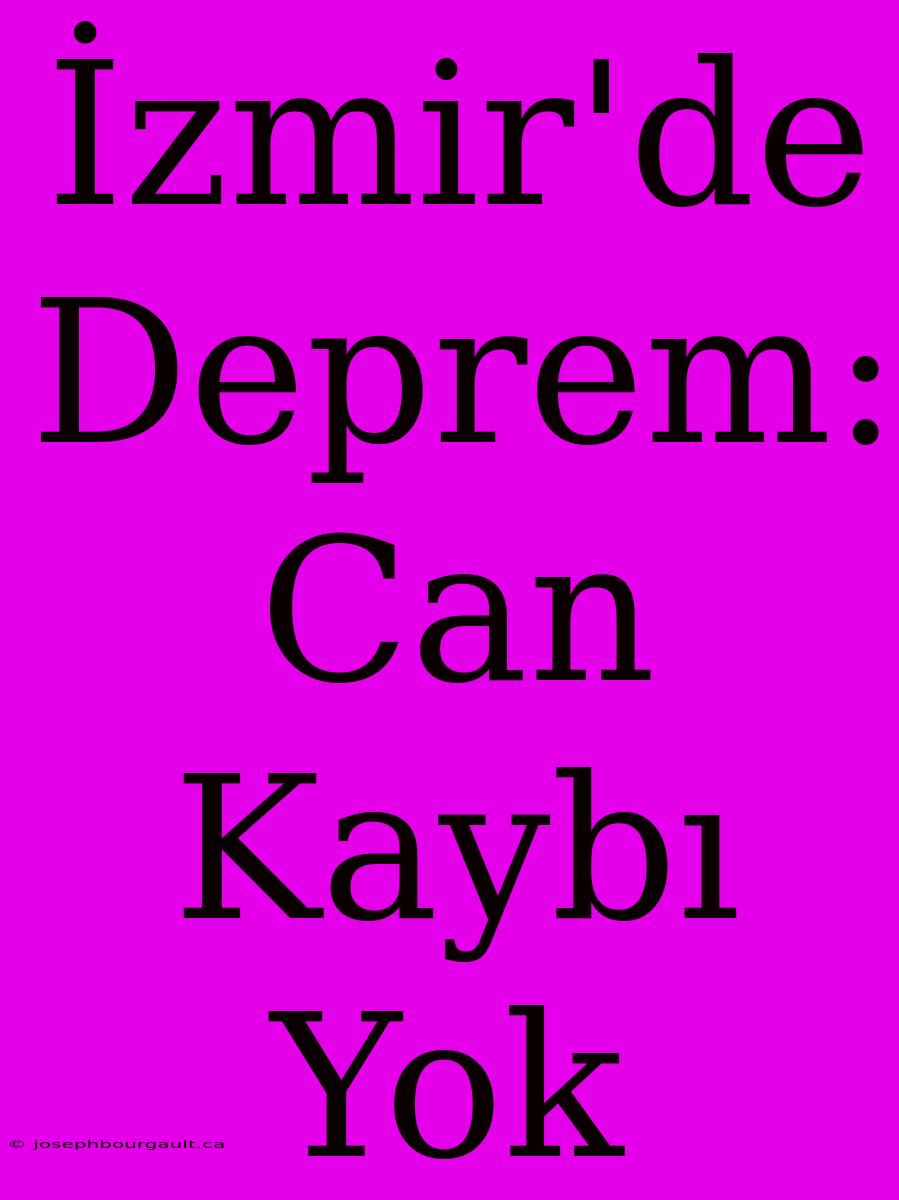 İzmir'de Deprem: Can Kaybı Yok