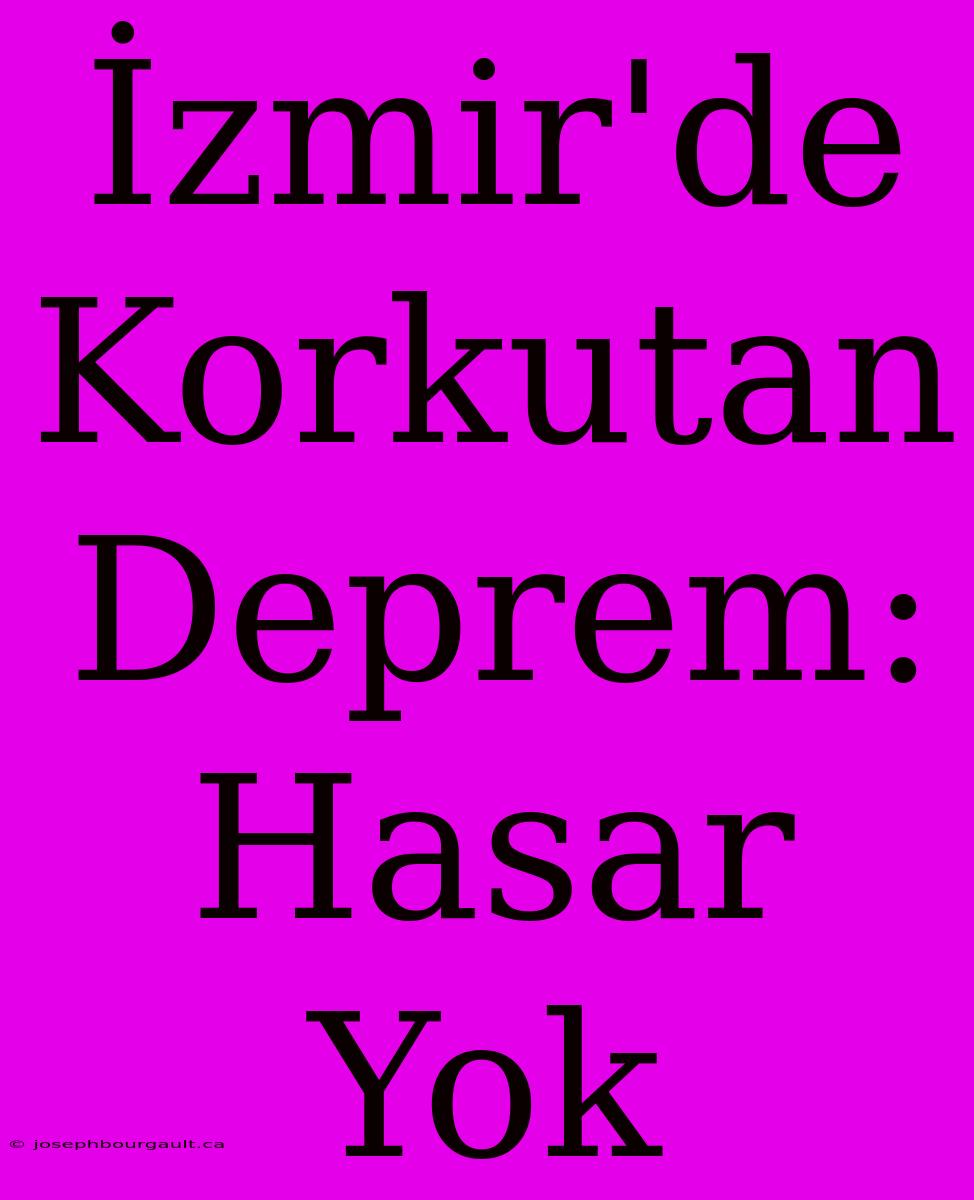 İzmir'de Korkutan Deprem: Hasar Yok