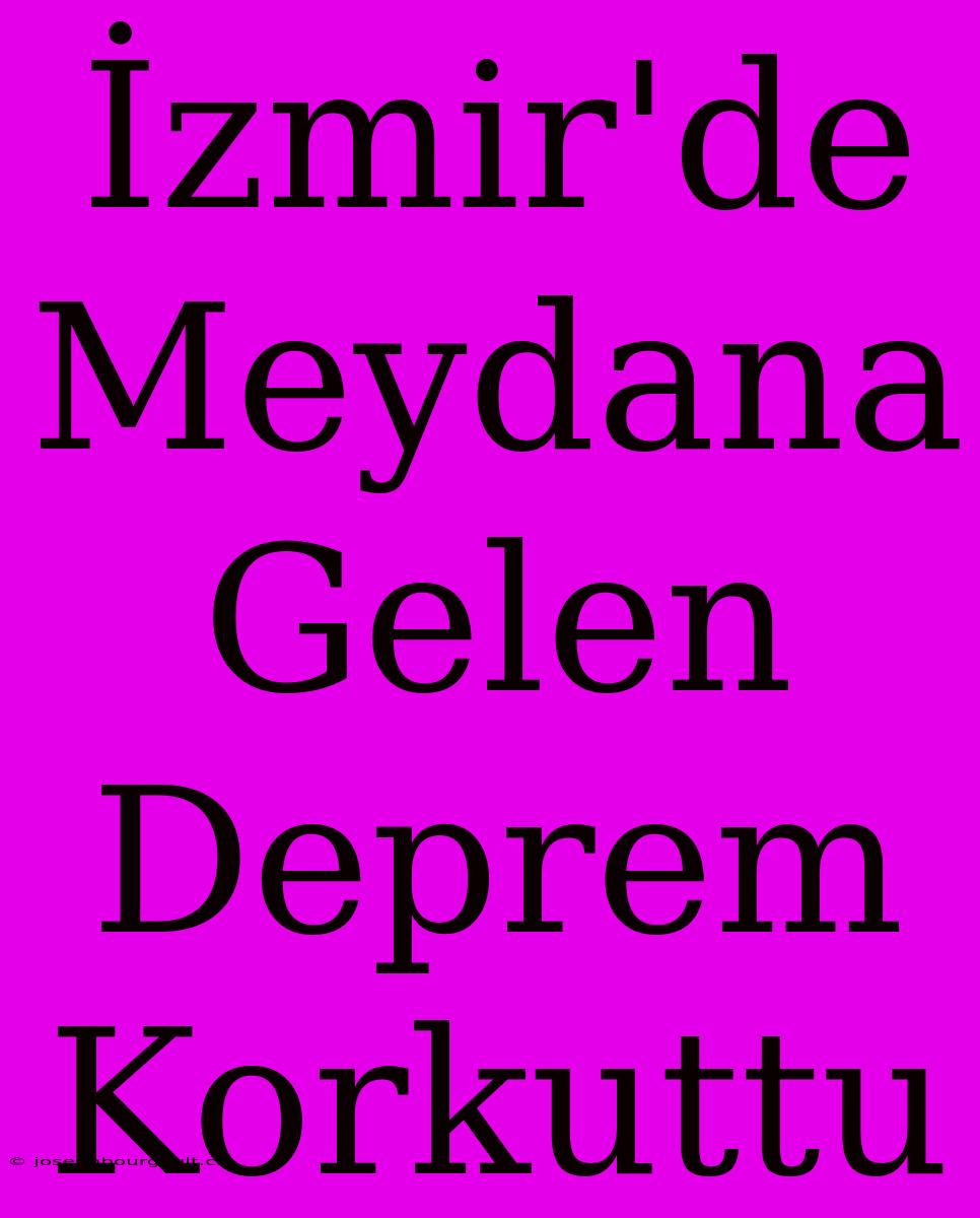 İzmir'de Meydana Gelen Deprem Korkuttu