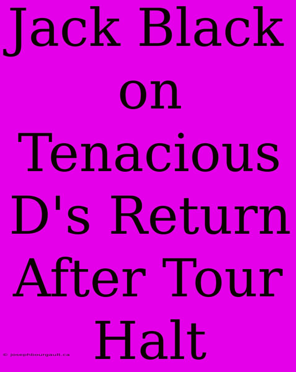 Jack Black On Tenacious D's Return After Tour Halt