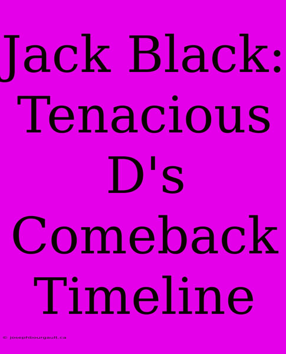 Jack Black: Tenacious D's Comeback Timeline