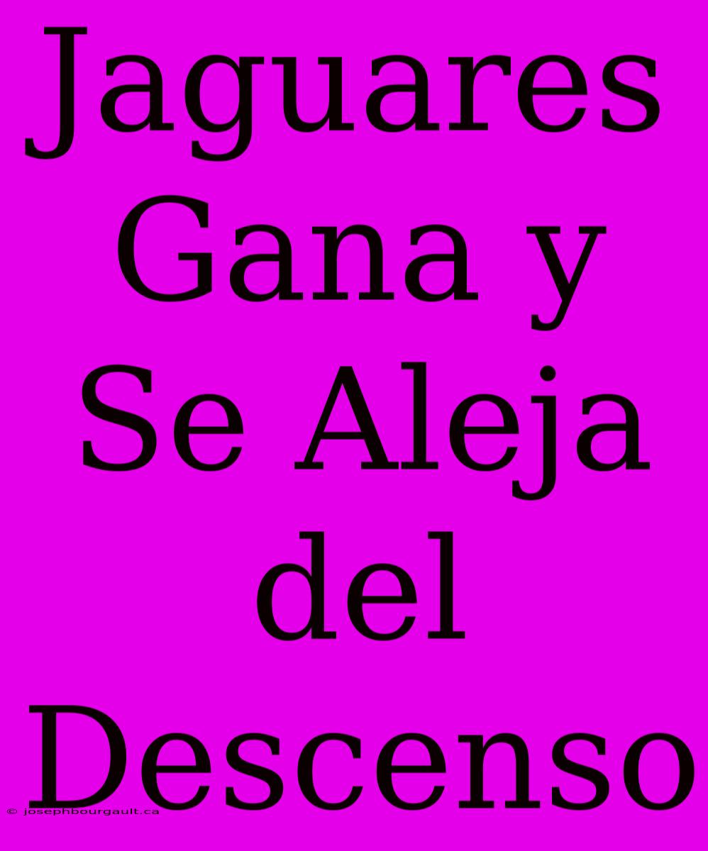 Jaguares Gana Y Se Aleja Del Descenso