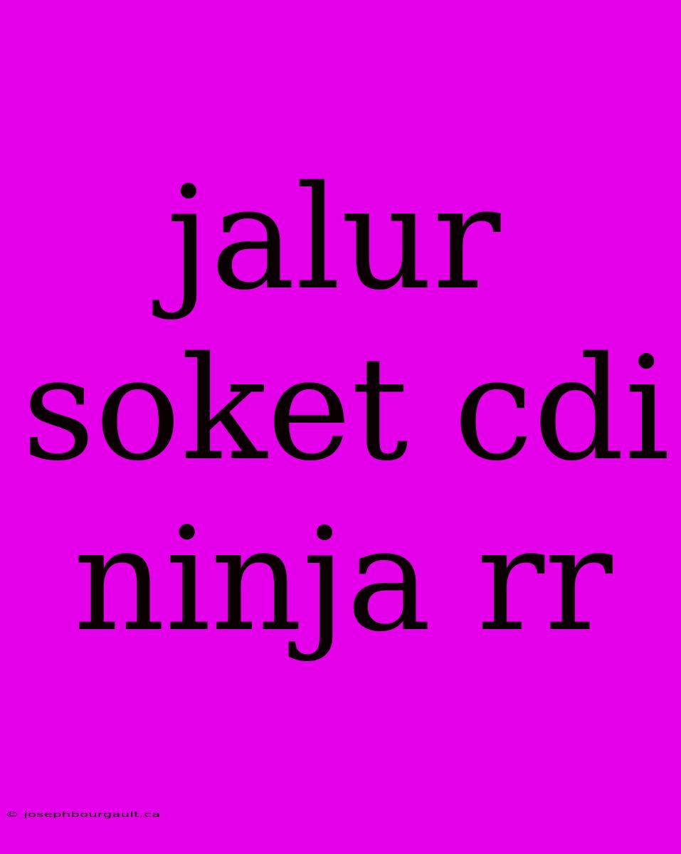 Jalur Soket Cdi Ninja Rr