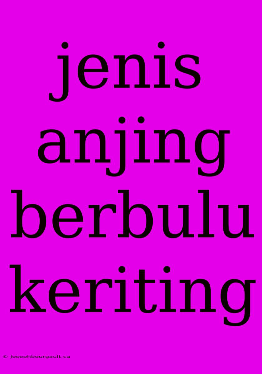 Jenis Anjing Berbulu Keriting