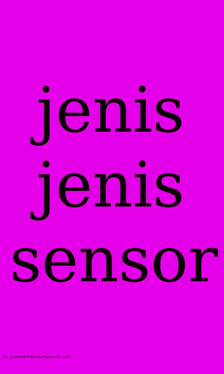 Jenis Jenis Sensor