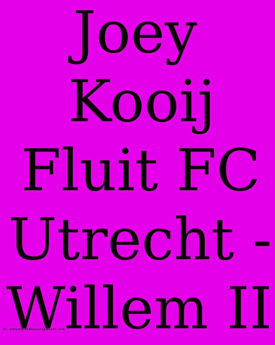 Joey Kooij Fluit FC Utrecht - Willem II