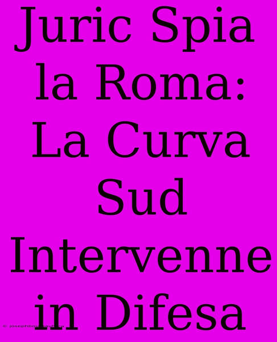 Juric Spia La Roma: La Curva Sud Intervenne In Difesa