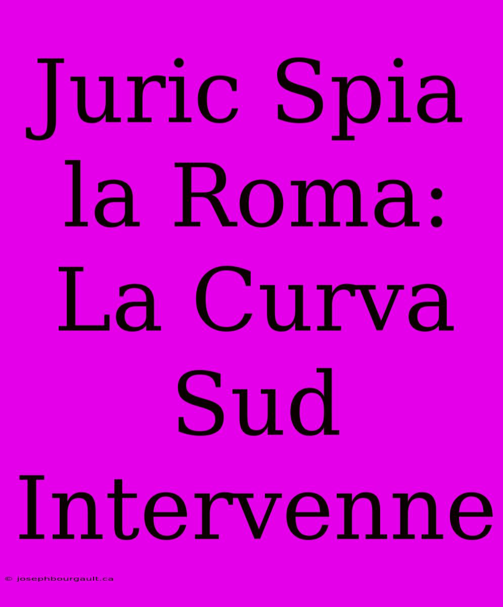 Juric Spia La Roma: La Curva Sud Intervenne