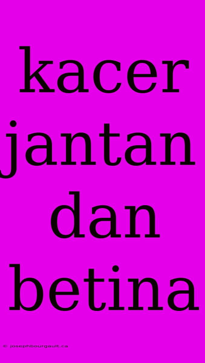 Kacer Jantan Dan Betina