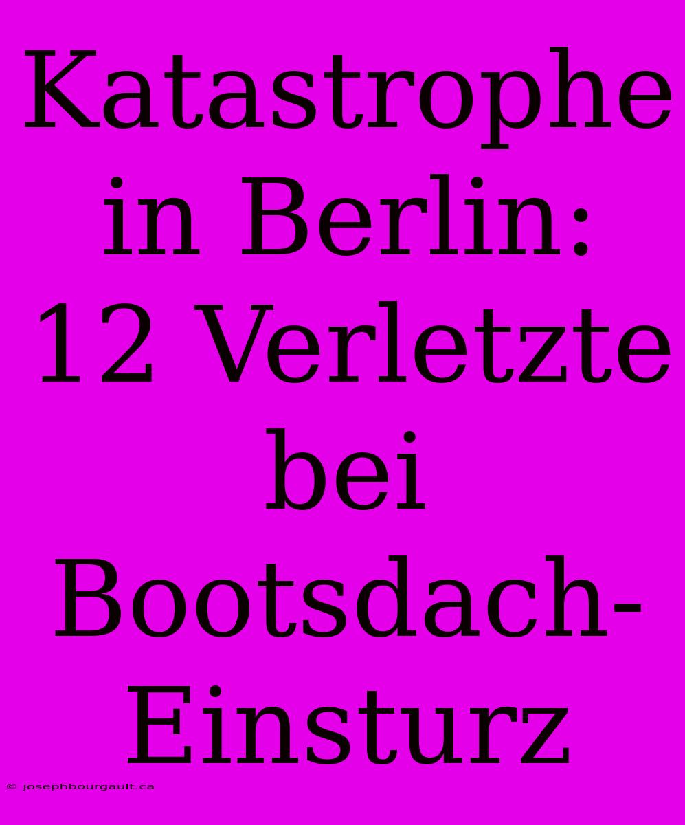 Katastrophe In Berlin: 12 Verletzte Bei Bootsdach-Einsturz