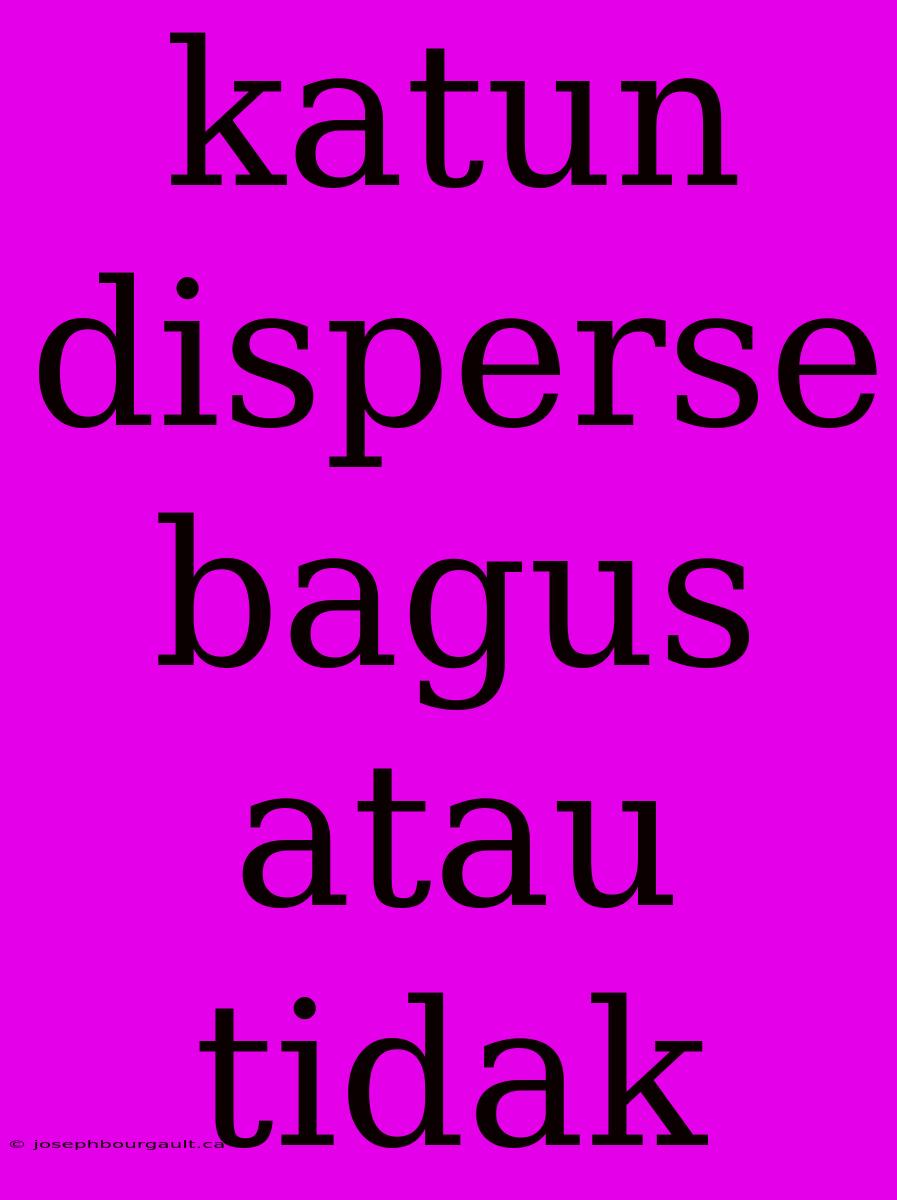 Katun Disperse Bagus Atau Tidak