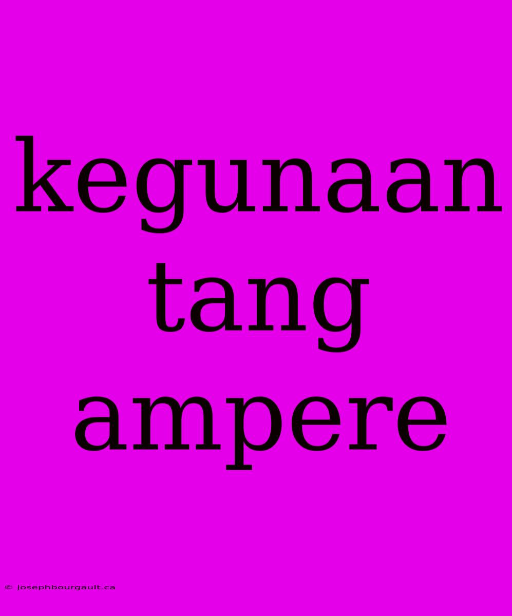 Kegunaan Tang Ampere