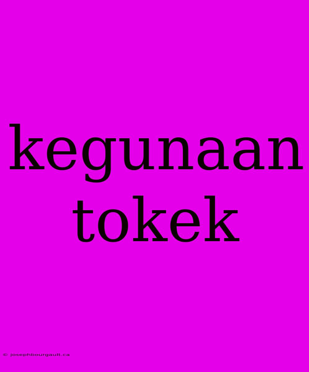 Kegunaan Tokek