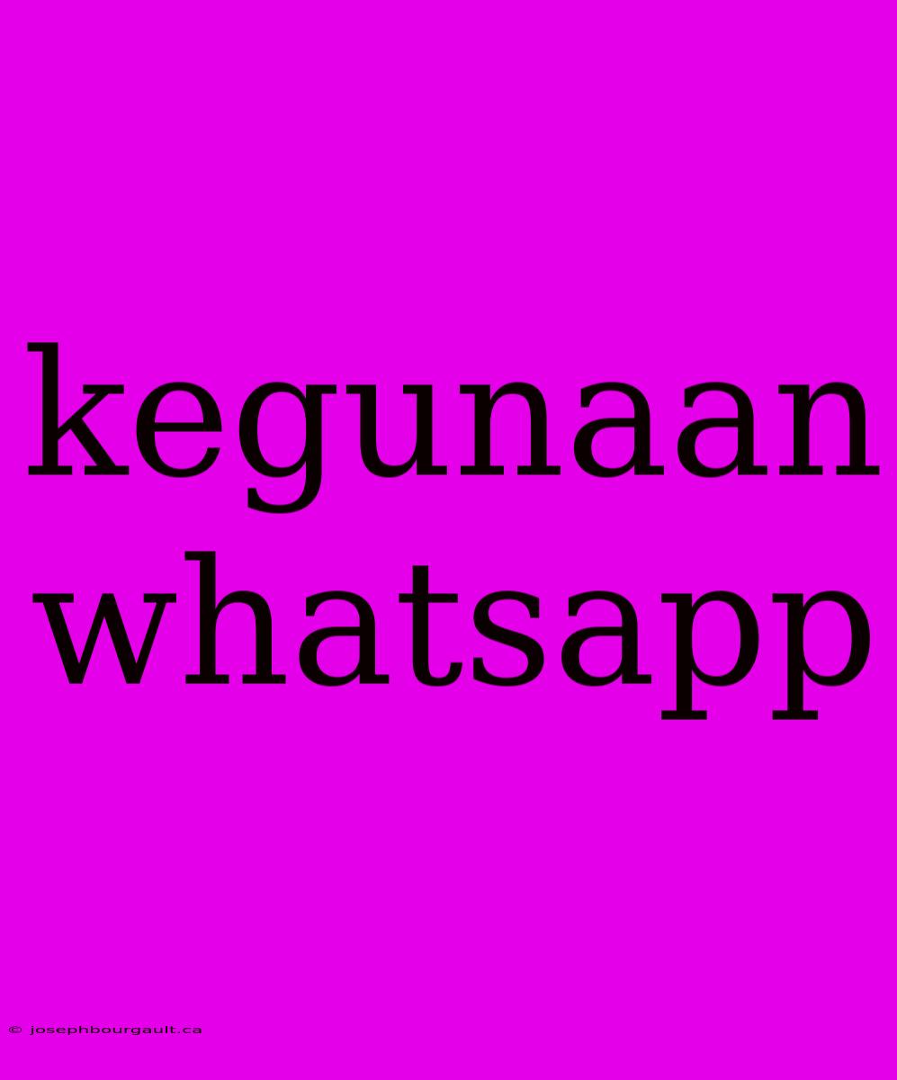 Kegunaan Whatsapp