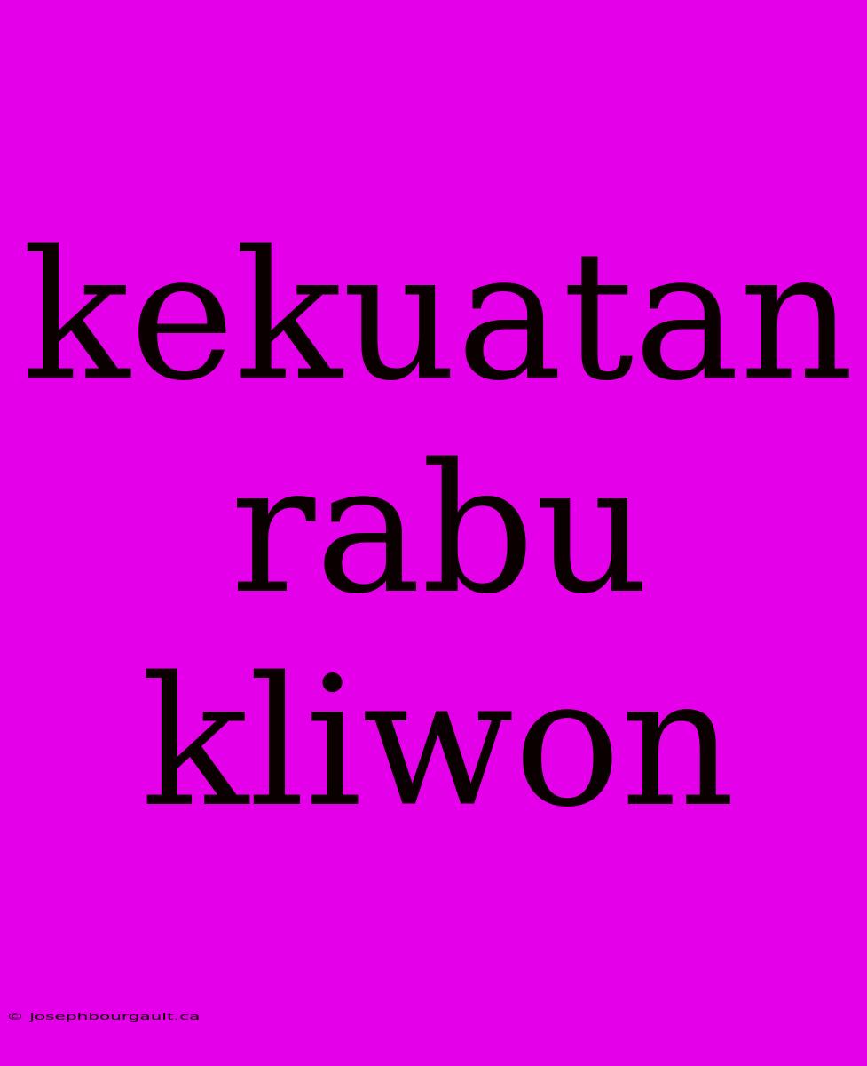 Kekuatan Rabu Kliwon