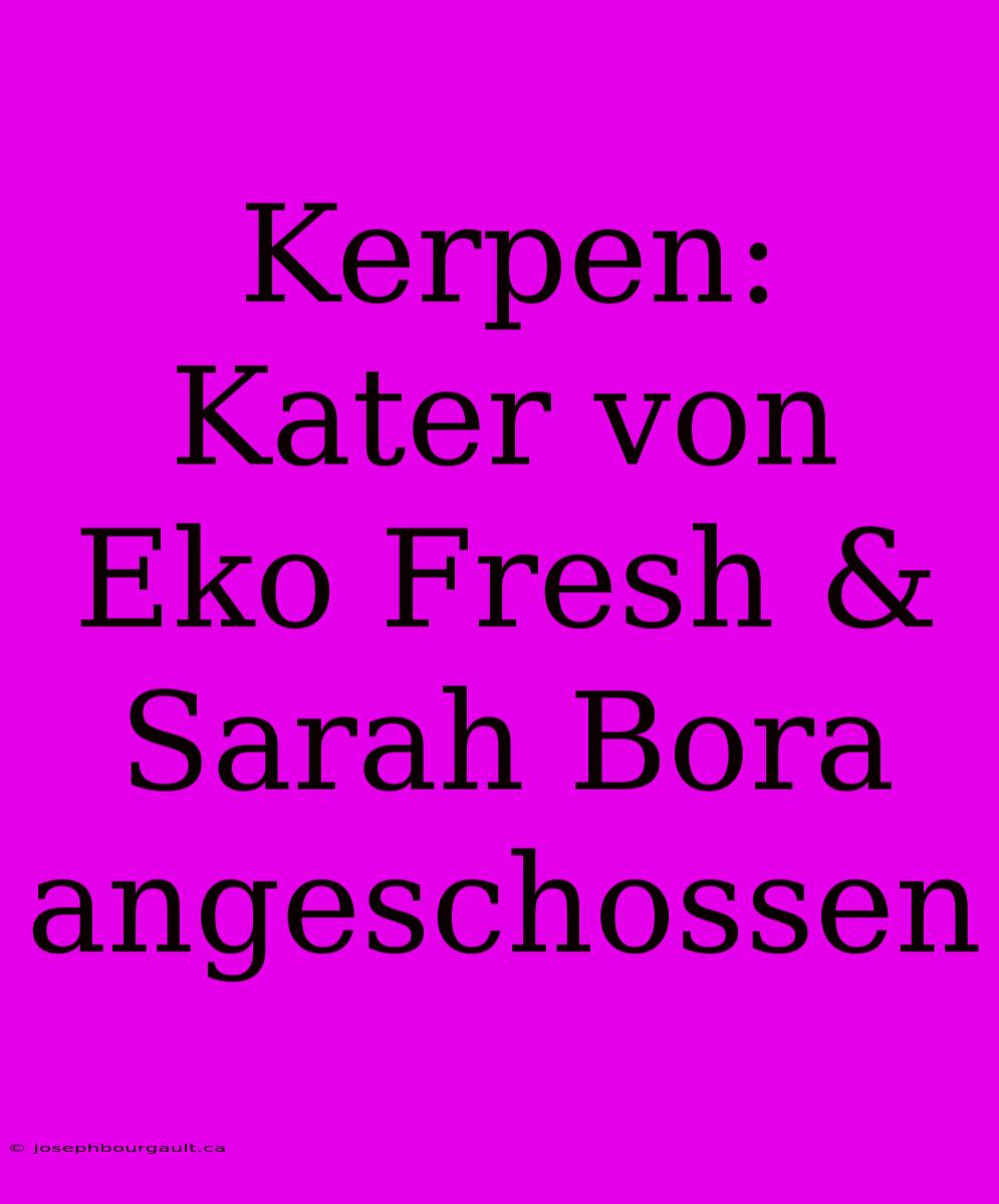 Kerpen: Kater Von Eko Fresh & Sarah Bora Angeschossen