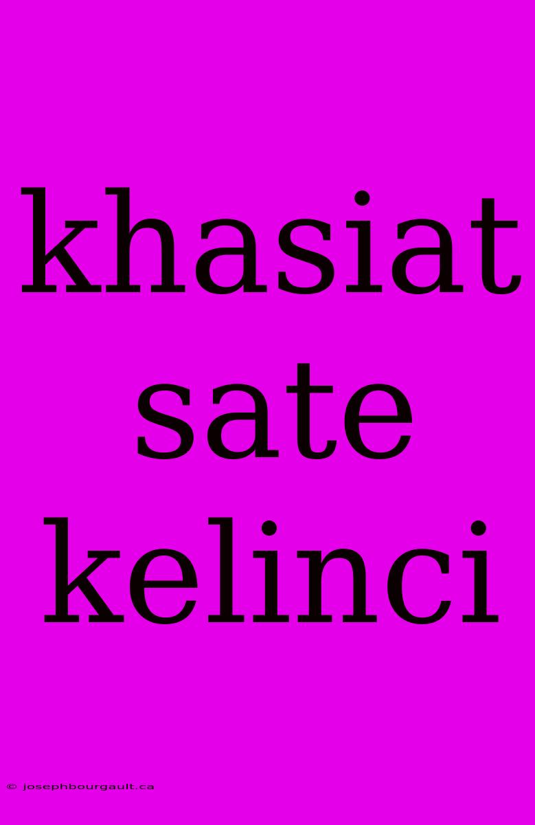 Khasiat Sate Kelinci