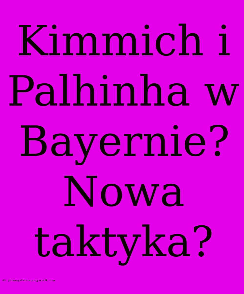 Kimmich I Palhinha W Bayernie? Nowa Taktyka?