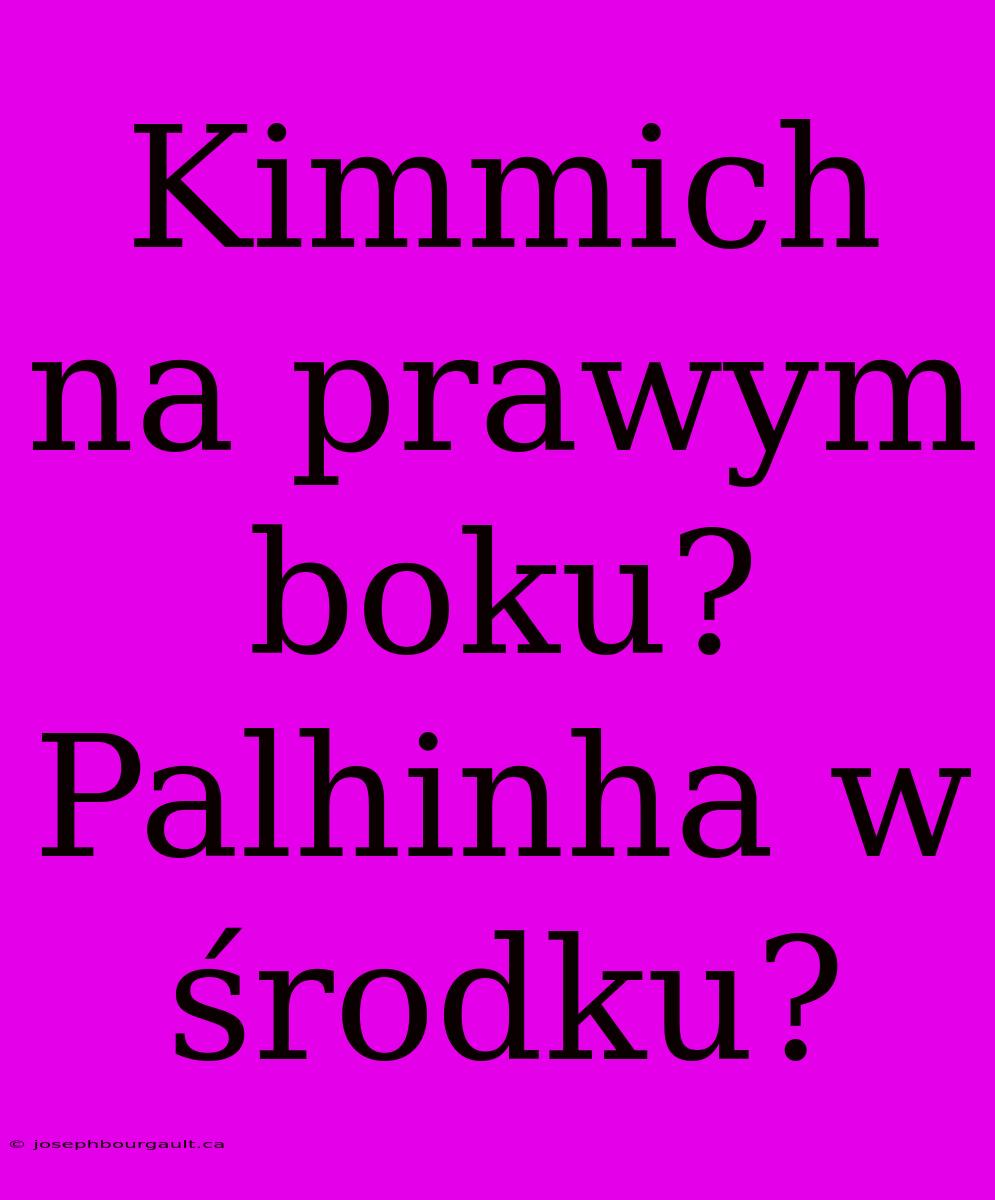 Kimmich Na Prawym Boku? Palhinha W Środku?