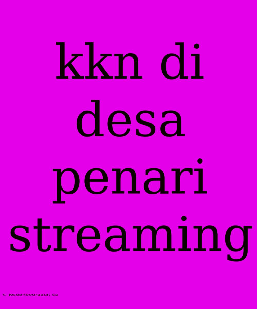 Kkn Di Desa Penari Streaming