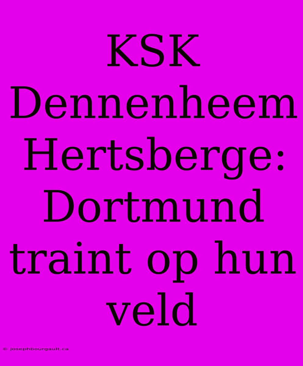 KSK Dennenheem Hertsberge: Dortmund Traint Op Hun Veld