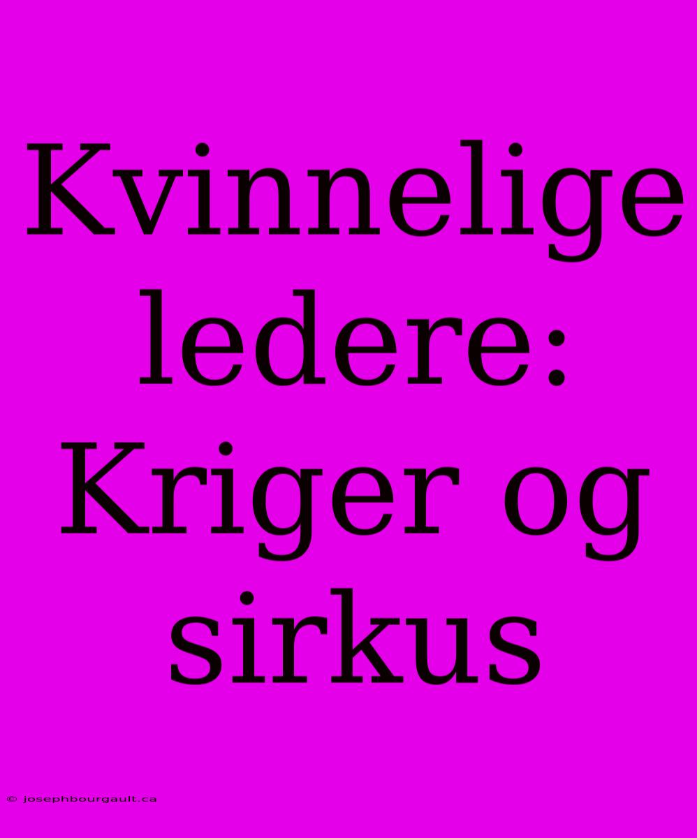 Kvinnelige Ledere: Kriger Og Sirkus